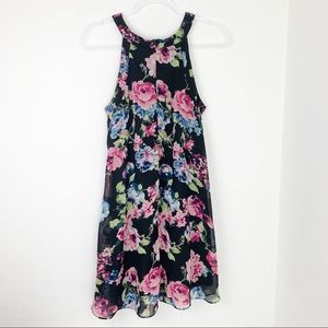 Betsey Johnson Floral Black Trapeze Dress